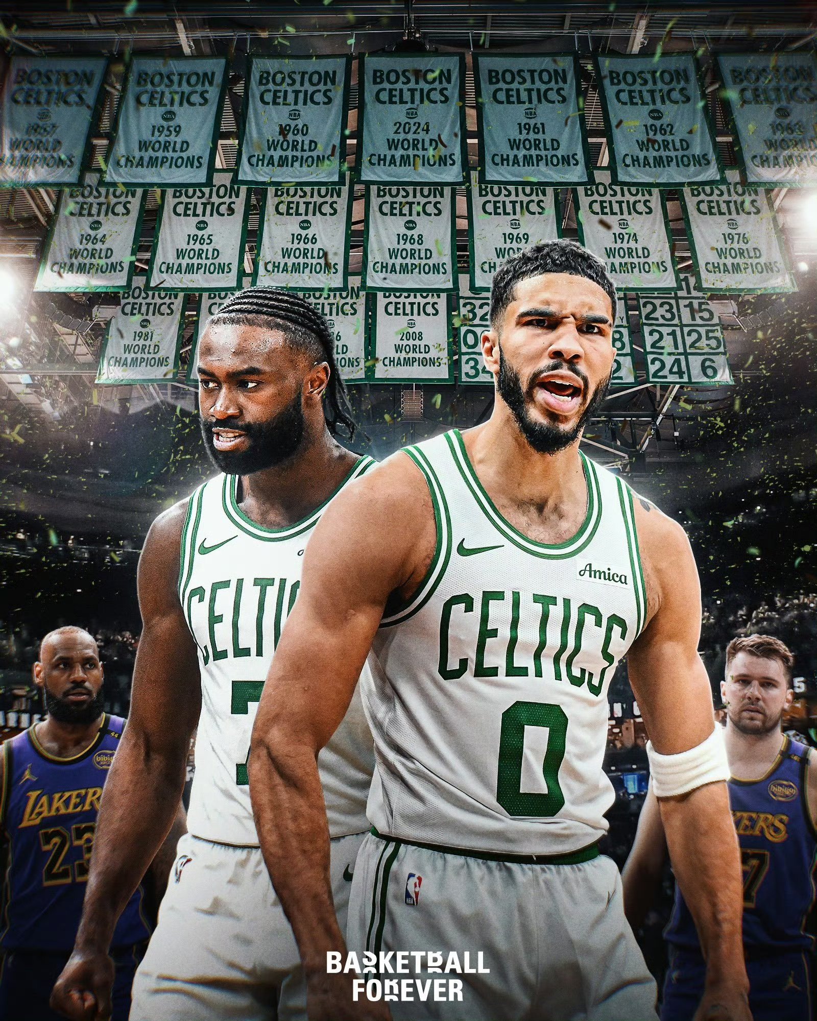 包含湖人B队横扫湖人，塔图姆绝境逆转的词条